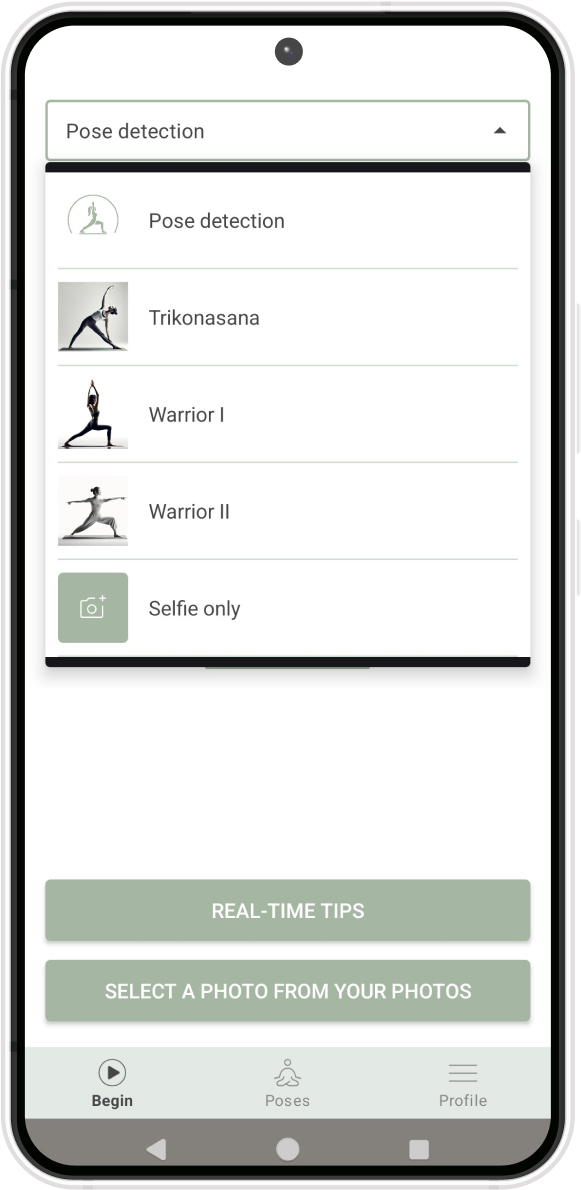 Reference Pose Selection Menu